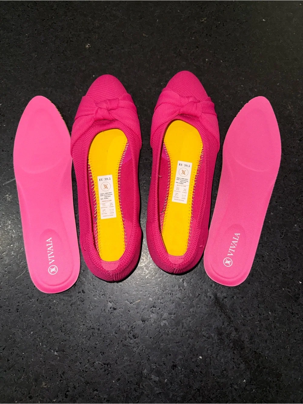 VIVAIA Almond-Toe Knotted Flats (Bibi) Color Pitaya Bow Style Azura SZ 8.5